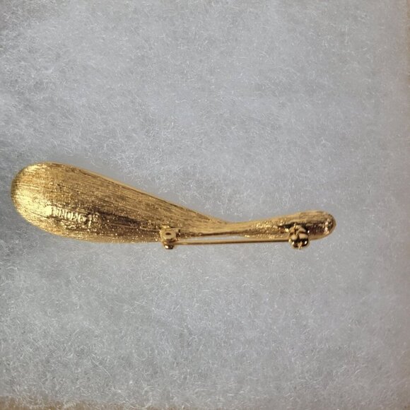 Monet Gold-Tone Vintage Abstract Pin Brooch - Picture 2 of 5